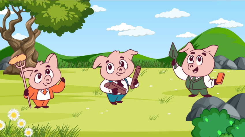 Comptine Les Trois Petits Cochons pour enfants