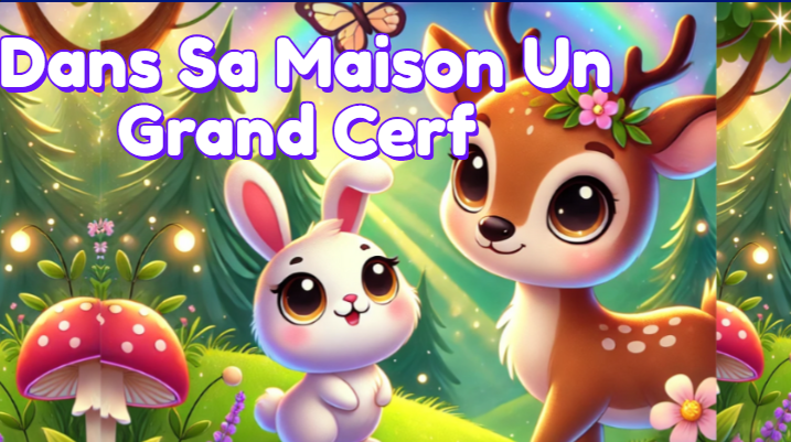 Comptine Dans Sa Maison Un Grand Cerf pour enfants