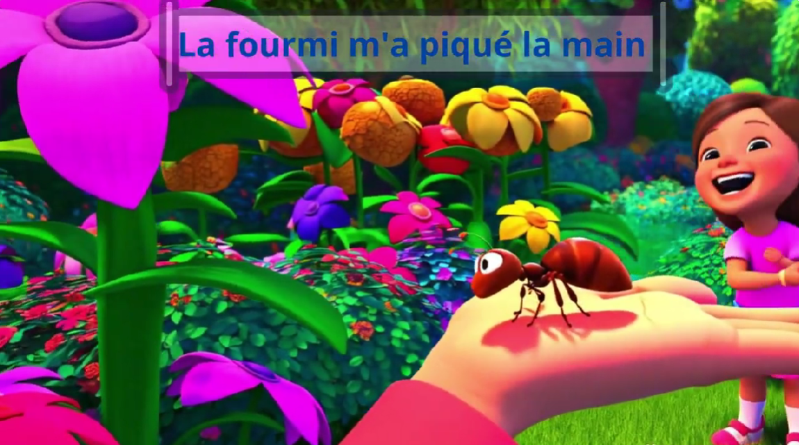 Comptine La fourmi m'a piqué la main pour enfants